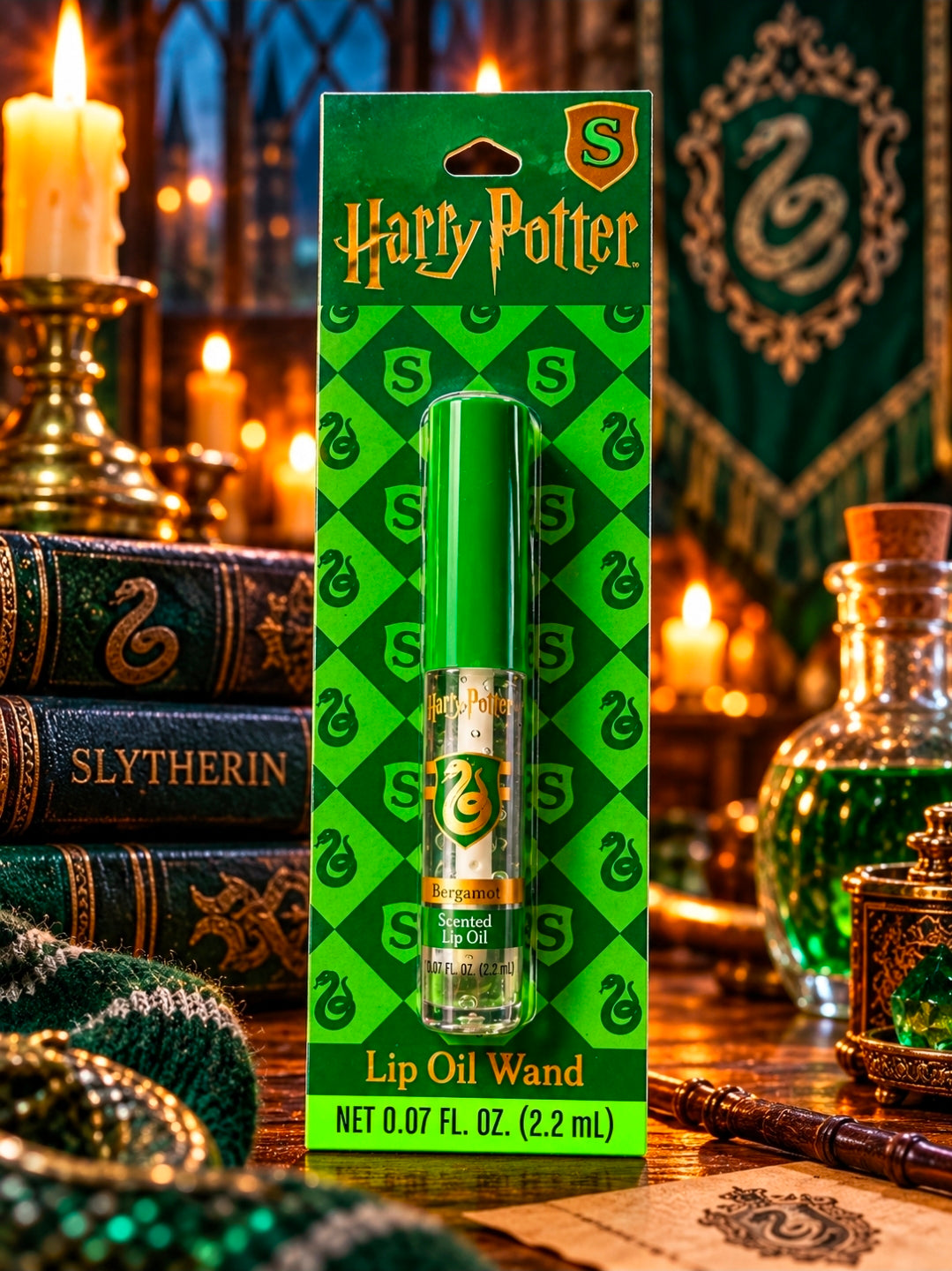 Harry Potter 4-Piece Hogwarts House Lip Oil Wand Set Centric Beauty Cruelty-Free