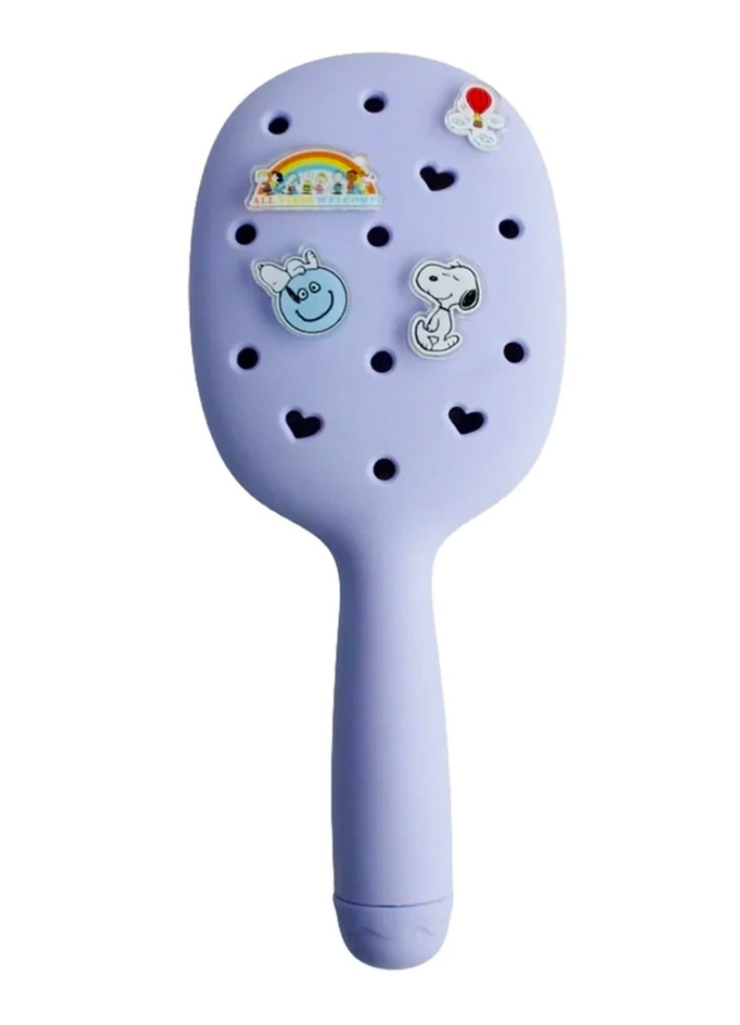 Peanuts x Celavi Charmed Detangler Hair Brush 4 Charms Snoopy Lavender