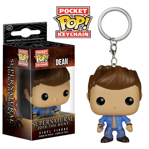 Vinyl keychain figure with metal keyring and boxed character display