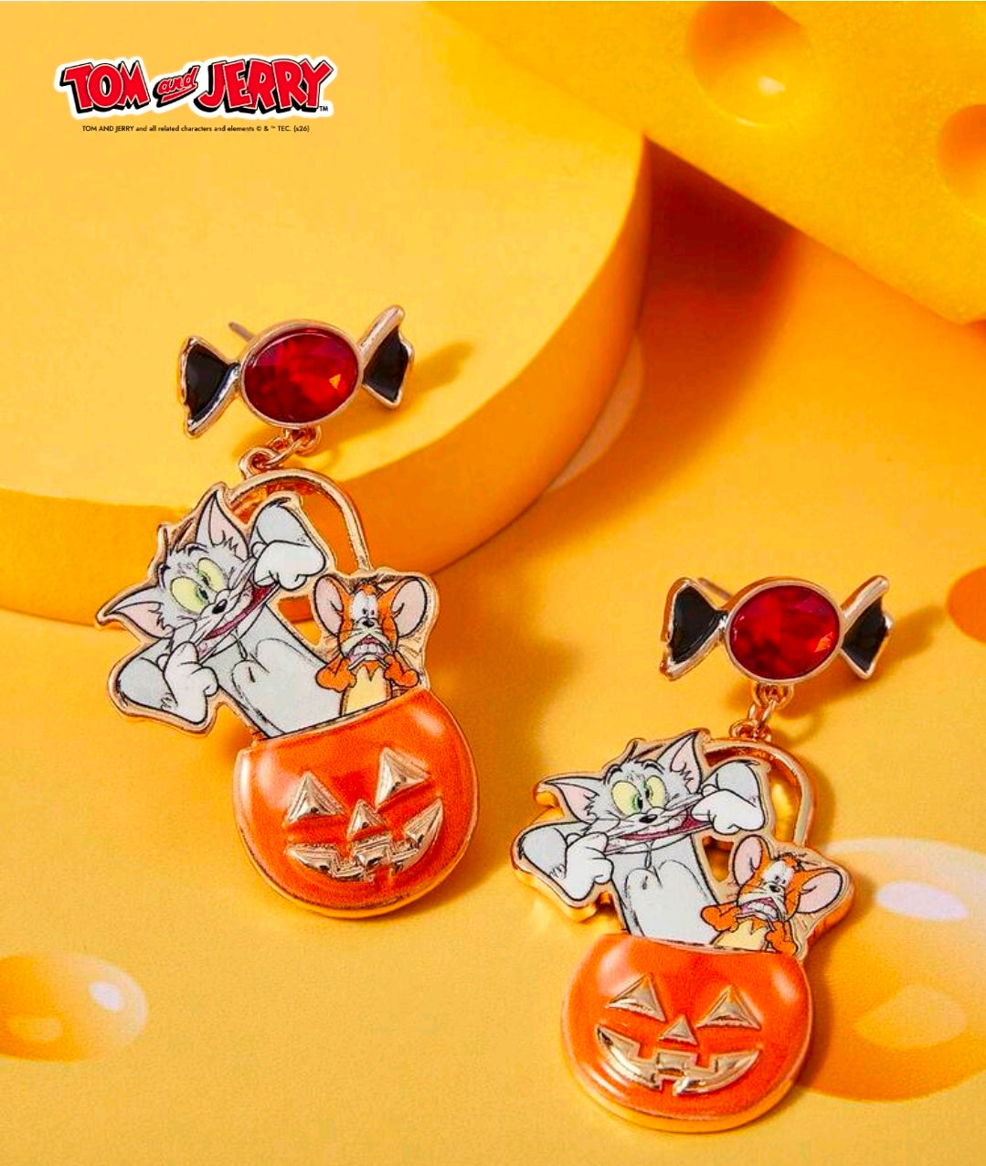 Tom & Jerry Halloween Pumpkin Earrings