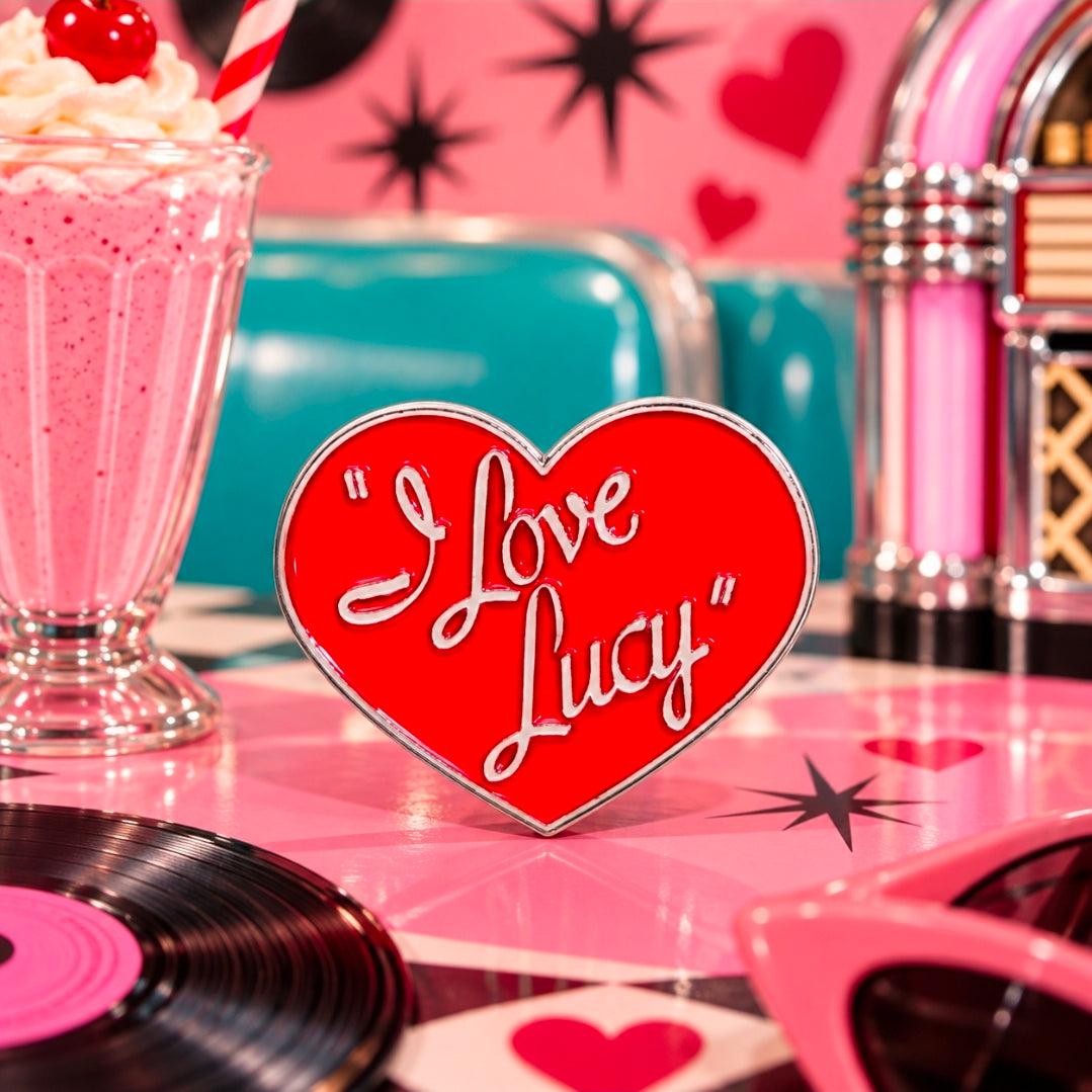 I Love Lucy 2-Piece Enamel Pin Set Heart Logo & Cartoon Lucy