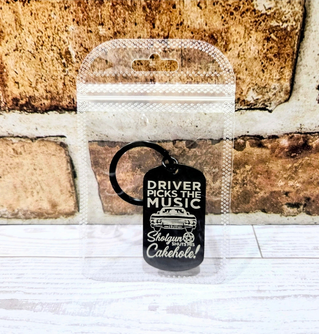 Supernatural Dean Impala Keychain Driver Picks The Music Shotgun Cakehole