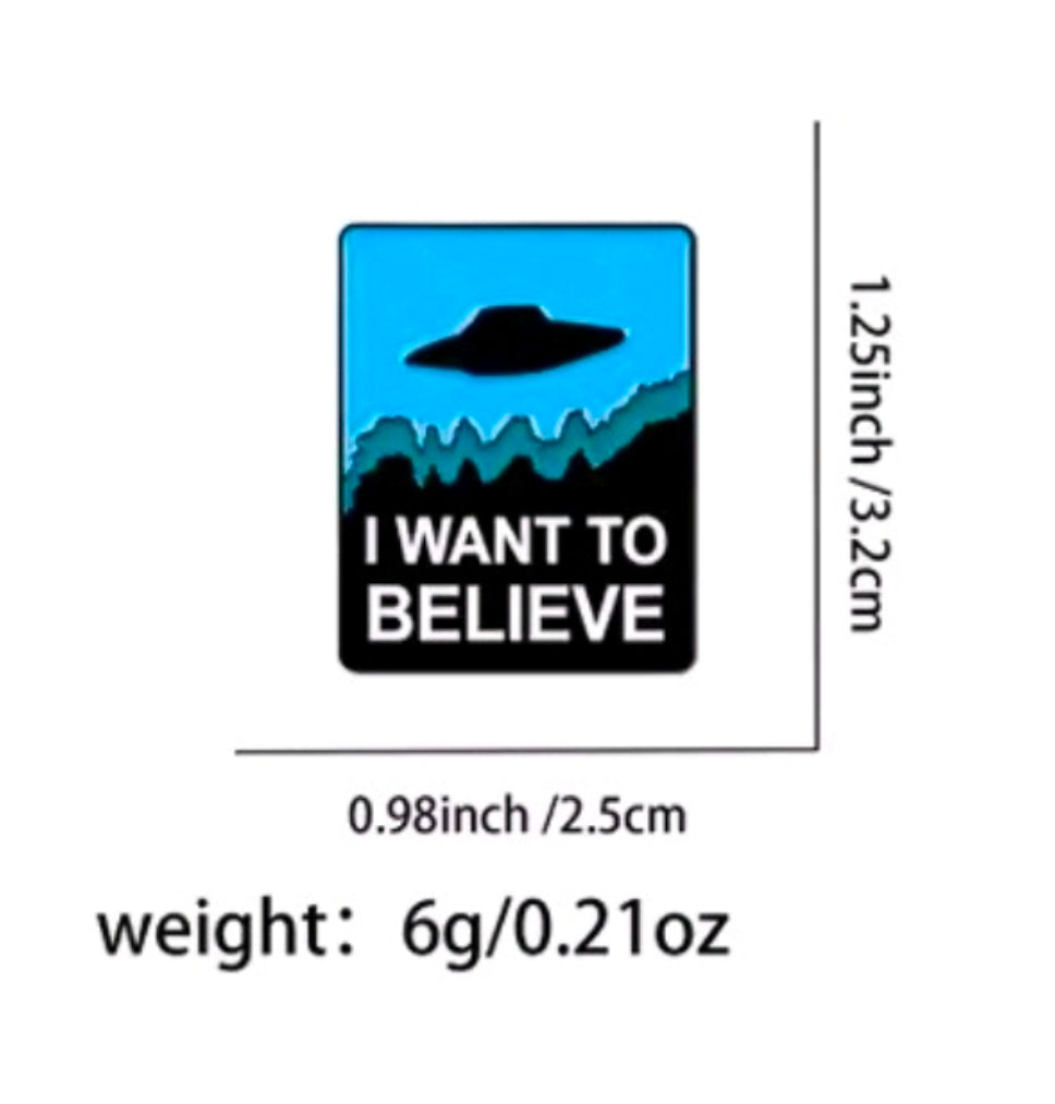 X-Files Enamel Pin Set 3pc Mulder FBI Badge I Want To Believe Phone