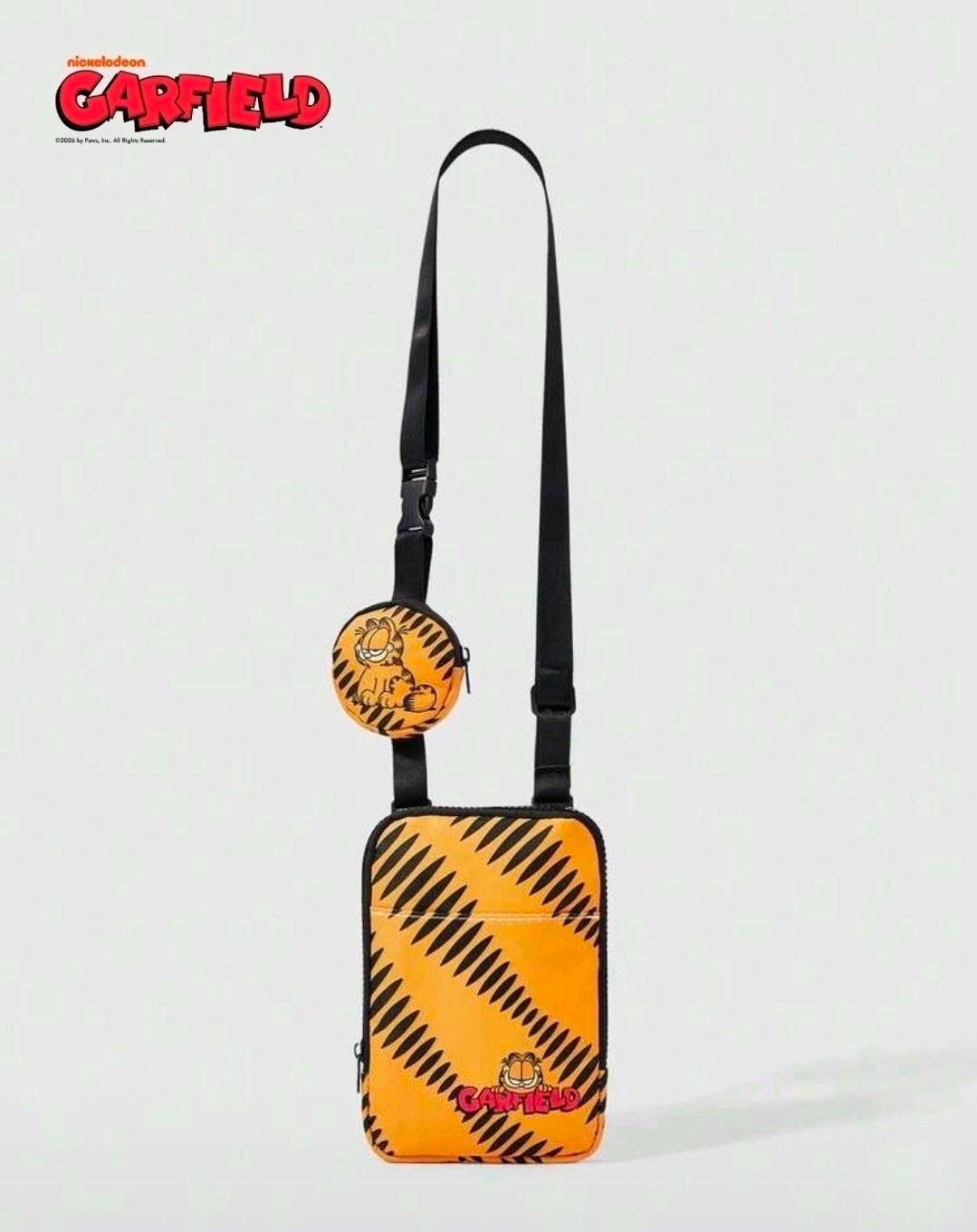 Garfield Tiger Stripe Crossbody Bag & Detachable Round Coin Pouch