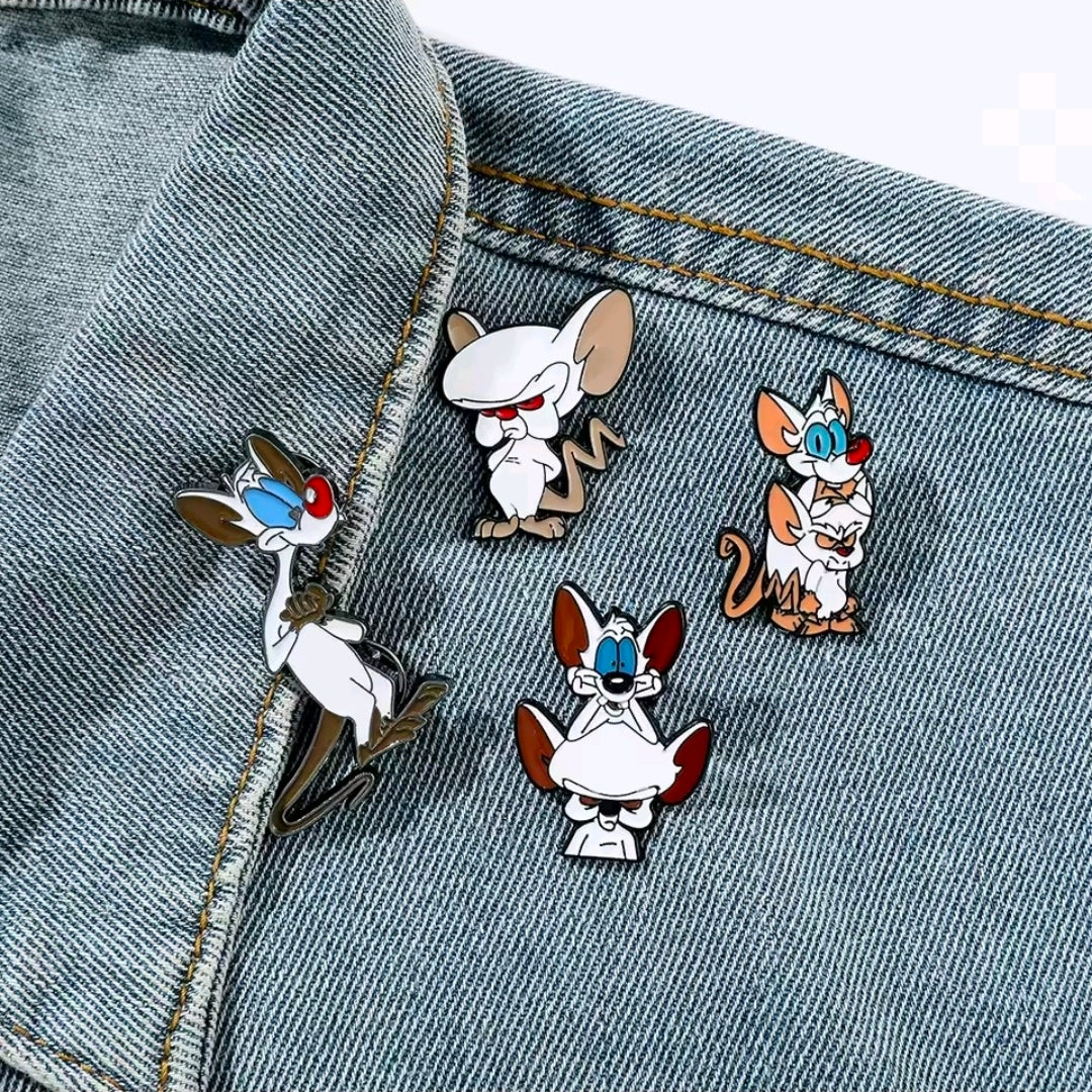 Pinky and the Brain 4-Piece Hard Enamel Pin Set Warner Brothers Animaniacs
