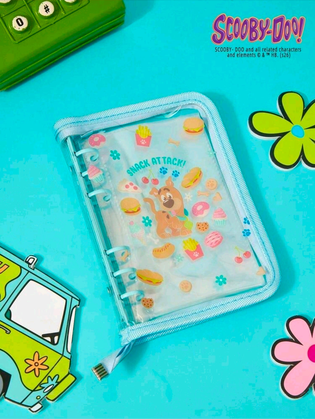 Scooby-Doo A7 Transparent Zipper Binder 6 Ring Sticker Photo Album Snack Attack