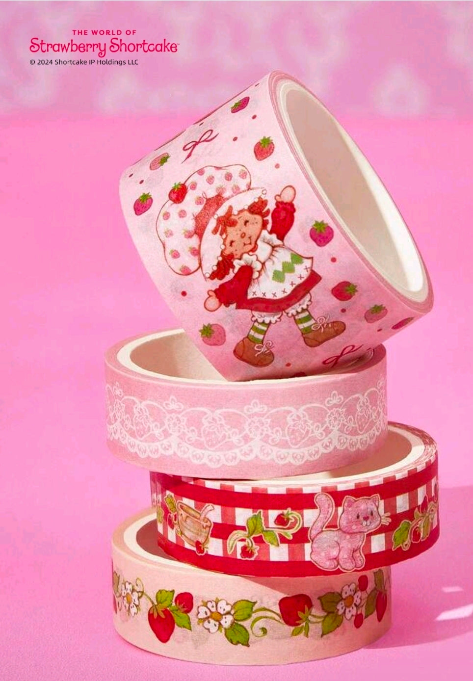 4 Rolls Strawberry Shortcake Washi Tape Set Licensed 5m Each Berry Cute