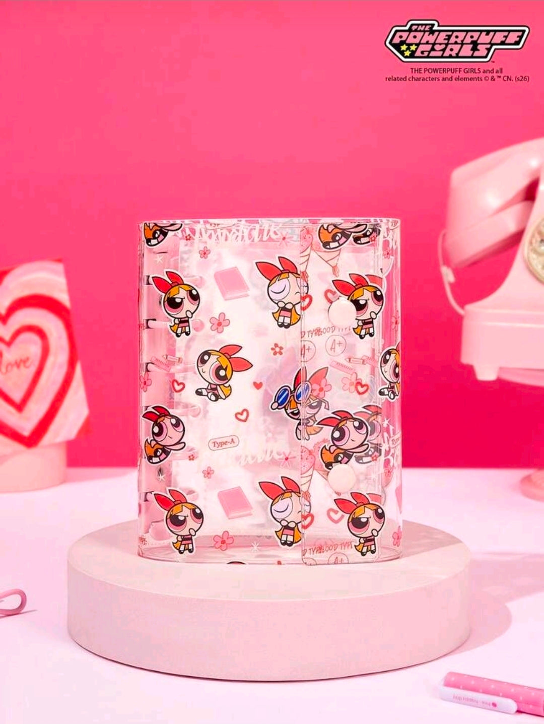 Powerpuff Girls A7 Transparent 6-Ring Binder 2 Snap Blossom Bubbles Buttercup