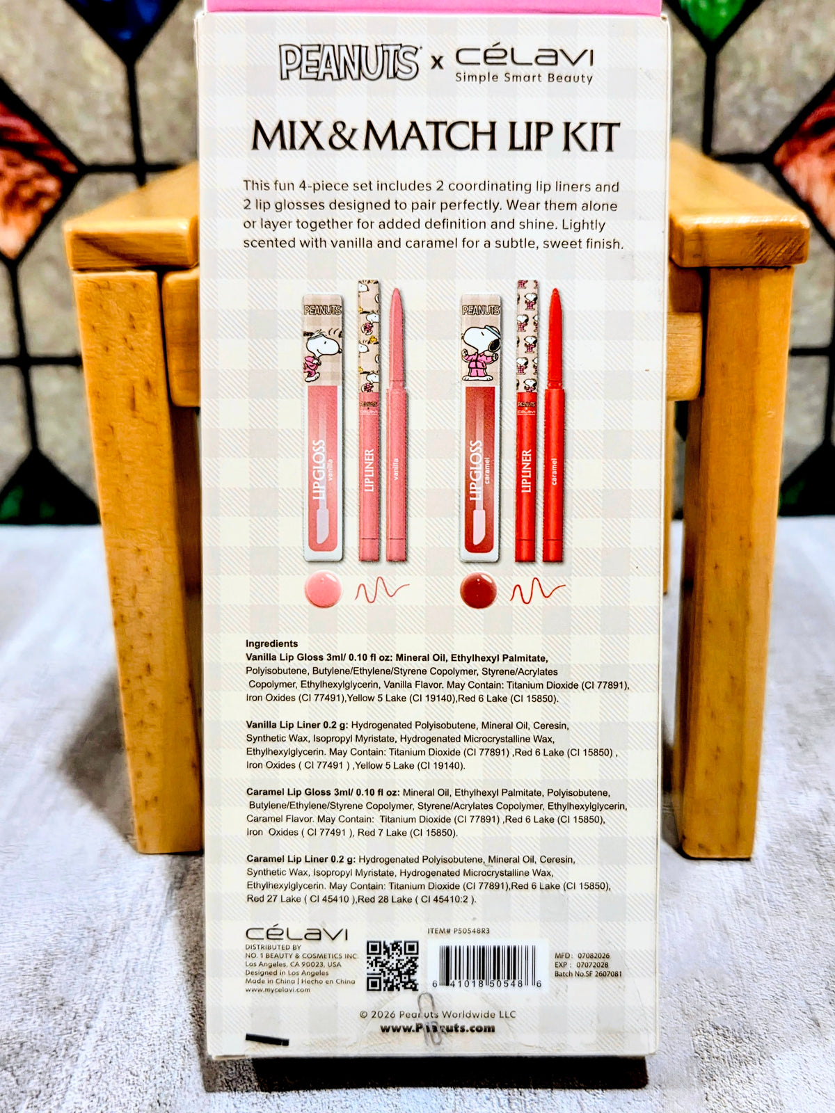 Lip kit package with two lip liners and two glosses in vanilla and caramel.