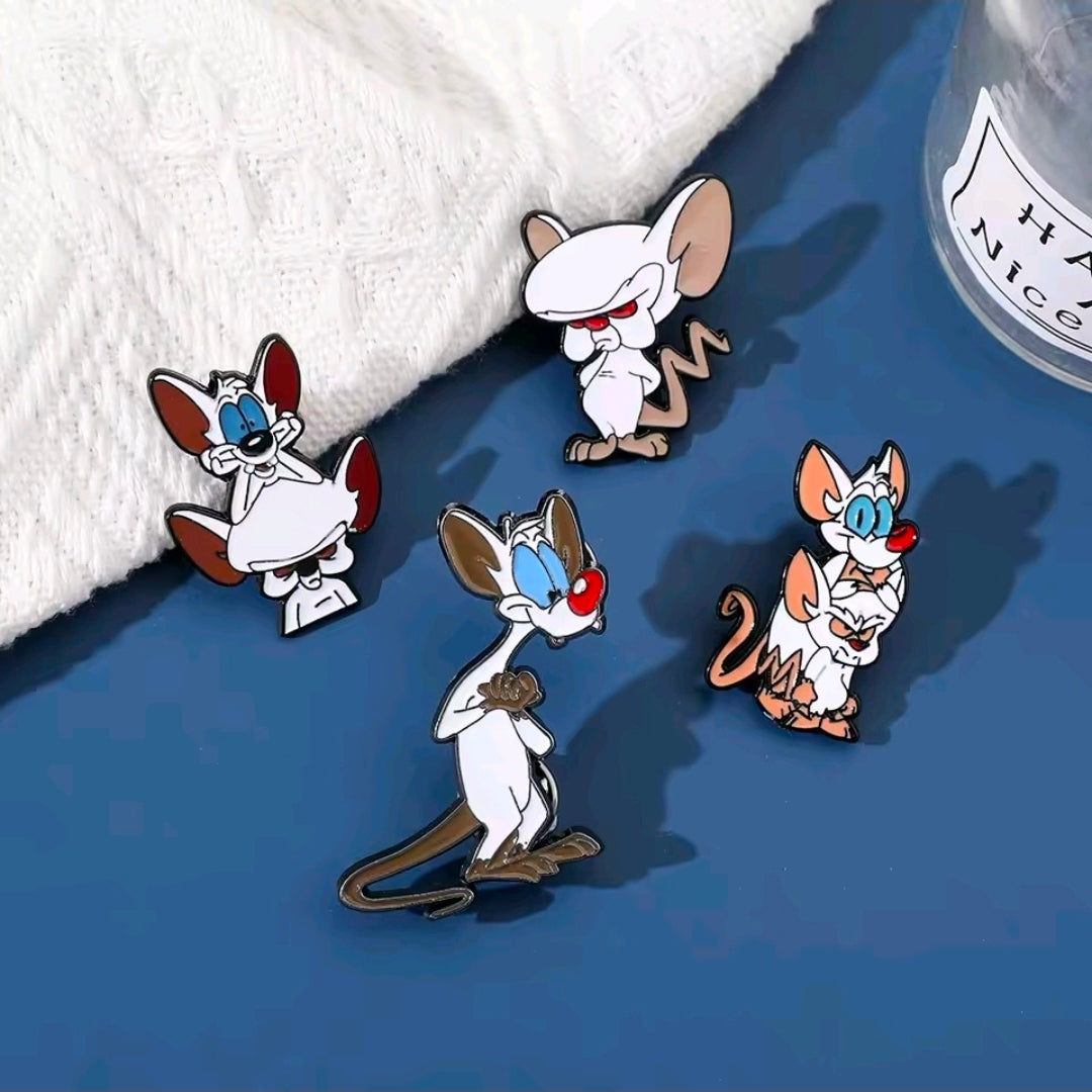 Pinky and the Brain 4-Piece Hard Enamel Pin Set Warner Brothers Animaniacs