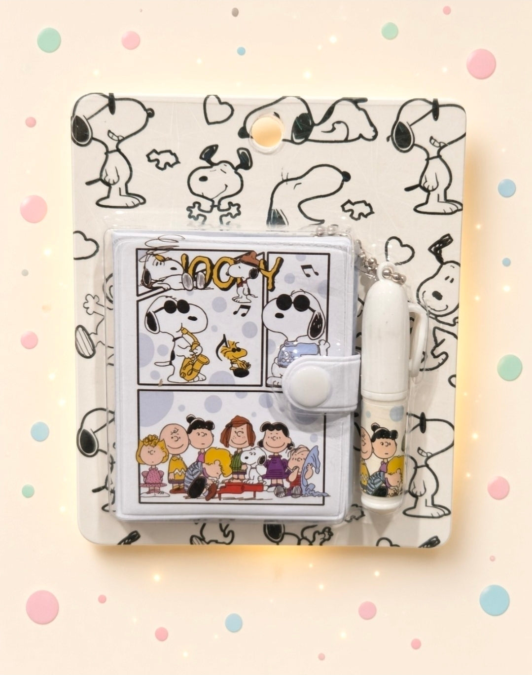 Snoopy Mini Puffy Jacket Notebook with Matching Keychain Pen