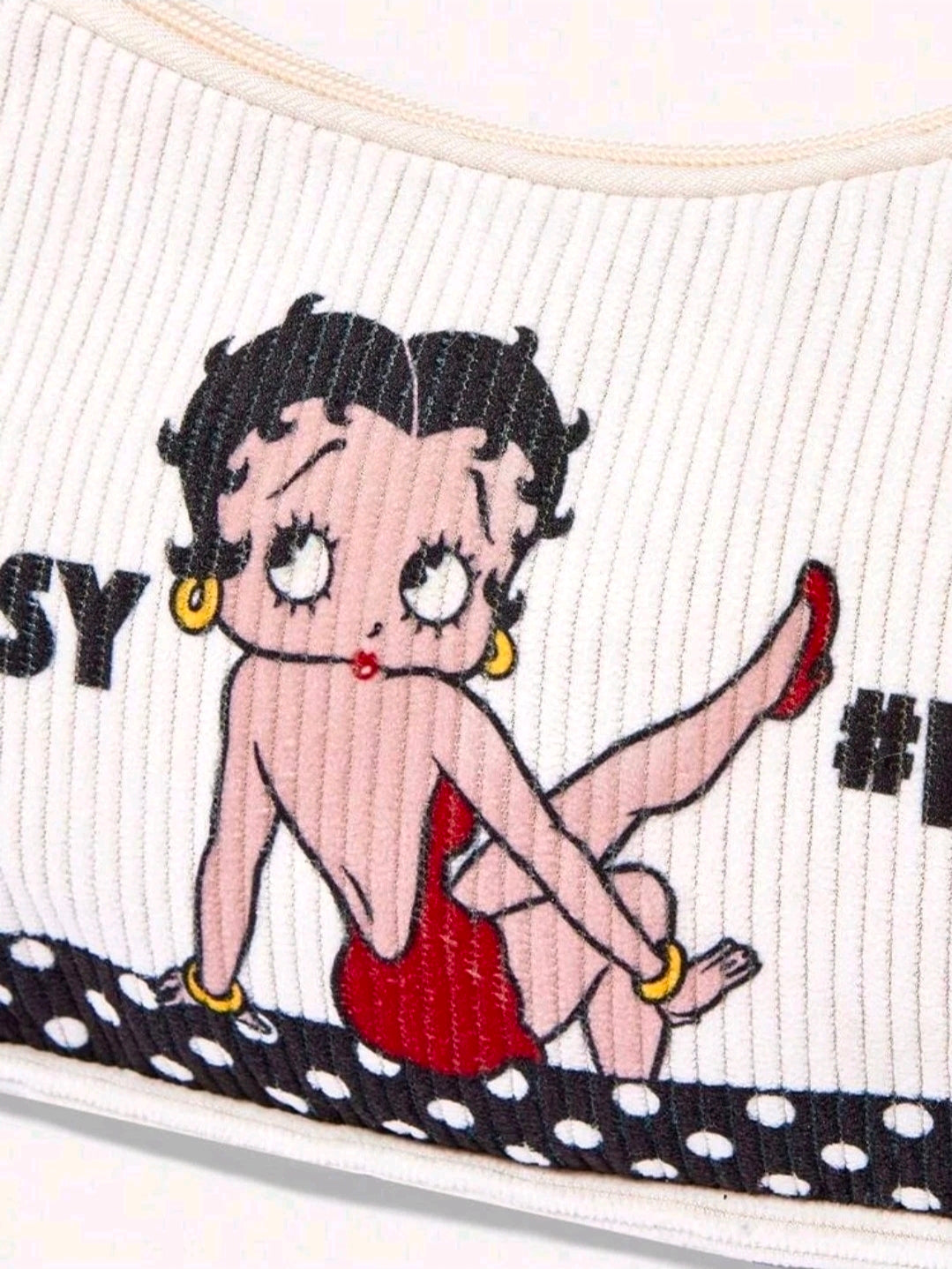 Betty Boop Corduroy Zipper Shoulder Bag Sassy Purse