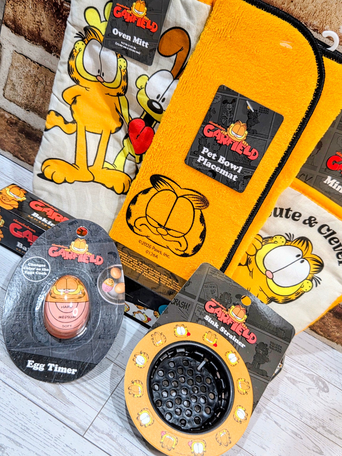 Garfield Orange Egg Timer Kitchen Sink Bundle 6pc Set