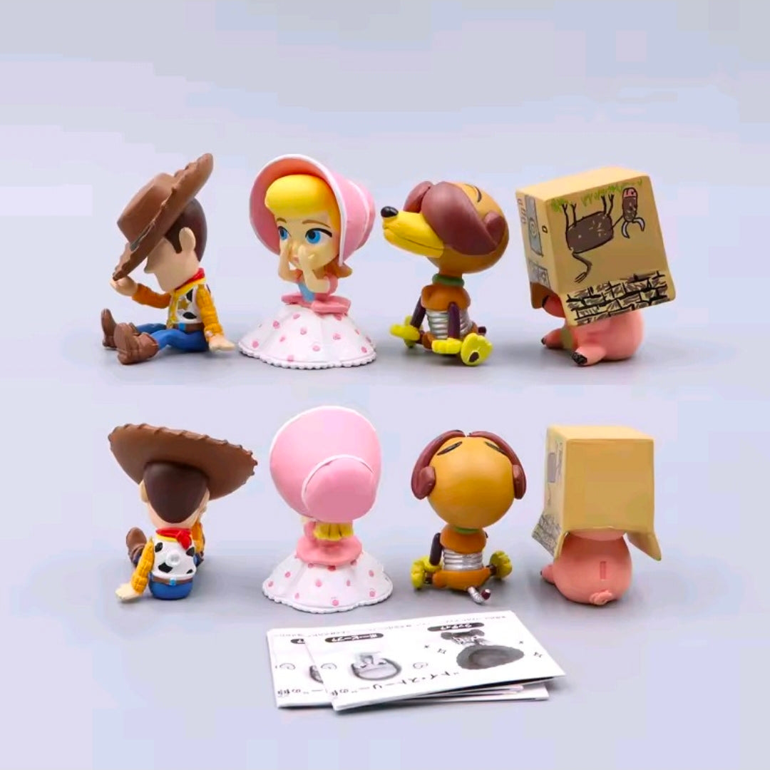Toy Story Hide & Seek gashapon set of four figures with character boxes and leaflet