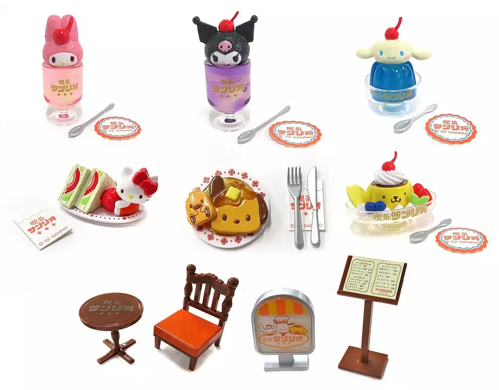 Re-Ment Sanrio Cafe Secret Mascot — Rare Full Set of 8