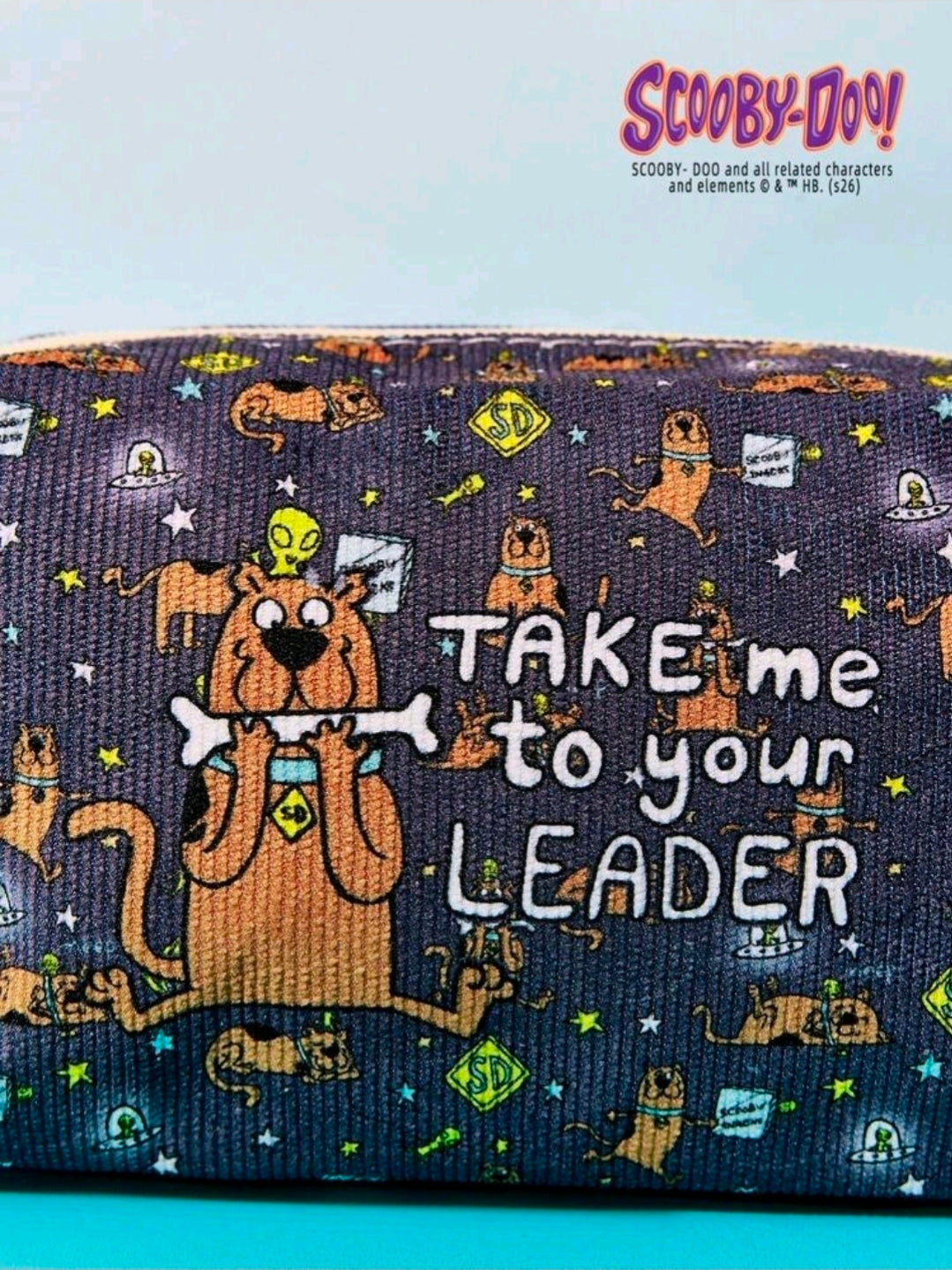 Scooby-Doo Take Me to Your Leader Corduroy Makeup Pencil Pouch
