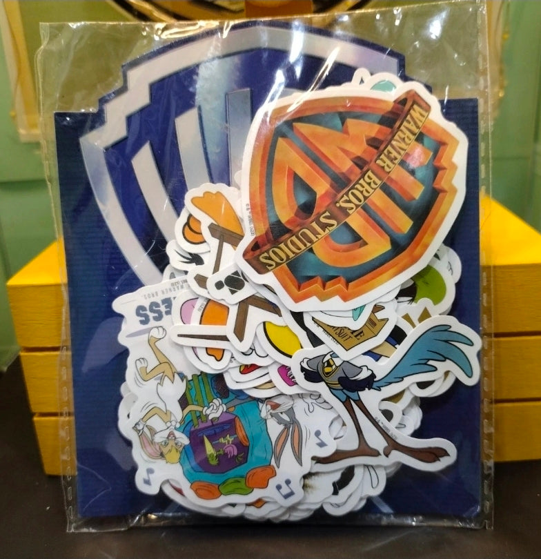 Looney Tunes vinyl sticker pack with colorful character decals in a clear bag