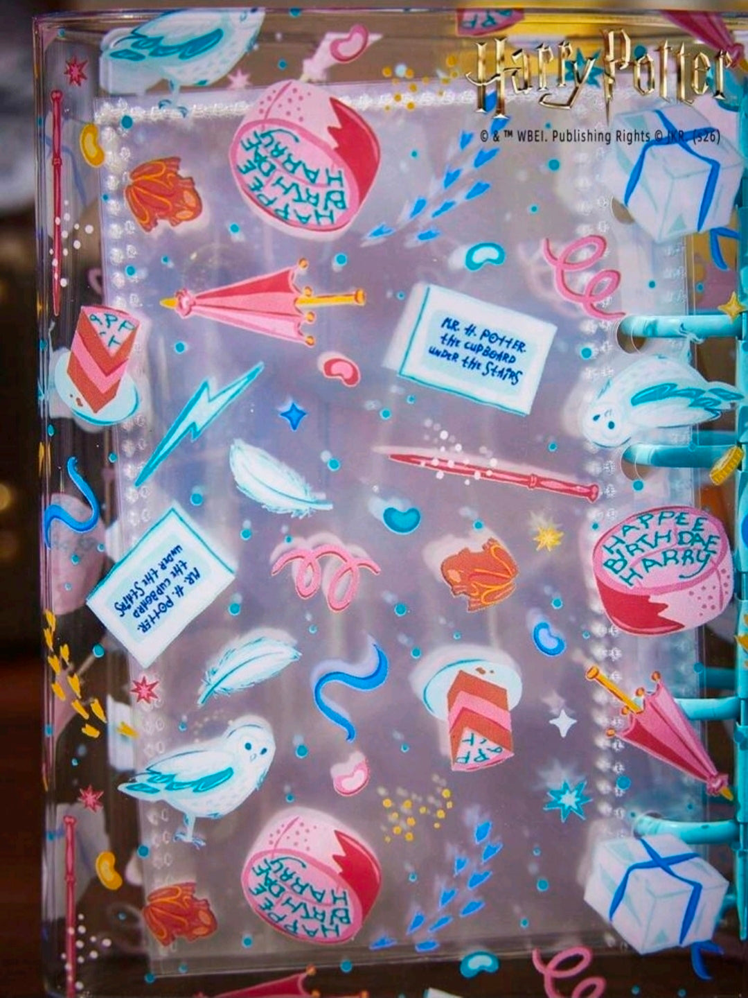 Harry Potter Transparent A7 Sticker Album Binder Hedwig Birthday Licensed WBEI Kawaii Planner Collectible Clear PVC