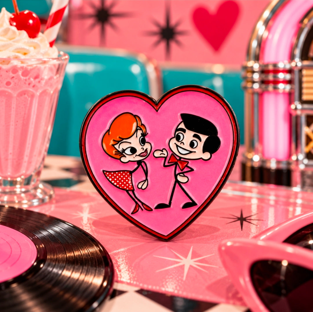 I Love Lucy 2-Piece Enamel Pin Set Heart Logo & Cartoon Lucy