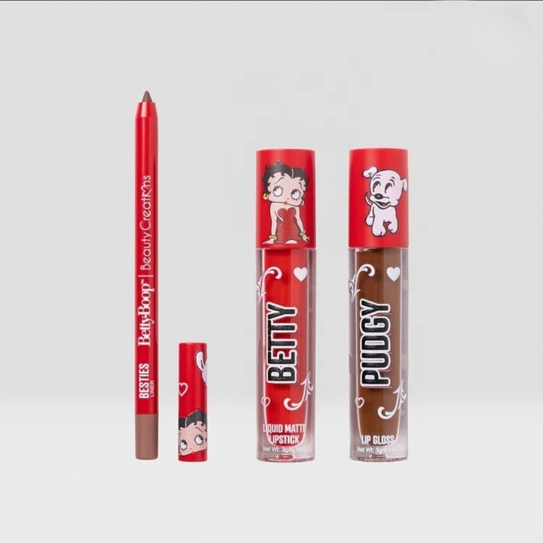 Betty Boop x Beauty Creations Besitos Cherry Scented Lip Trio Liner + Gloss