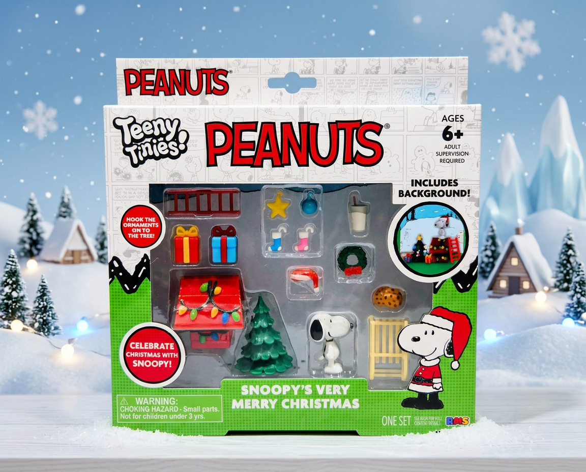 Peanuts Teeny Tinies Snoopy's Very Merry Christmas Mini Playset 14pc