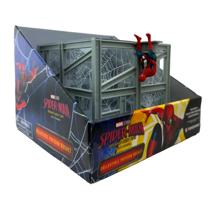 Spider-Man collectible popcorn bucket box, side panel with character graphic