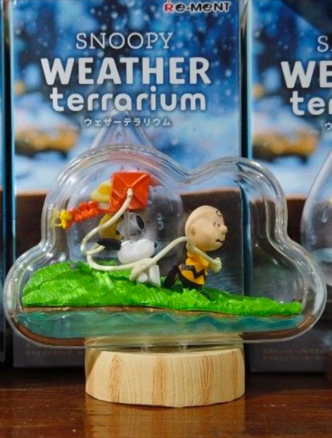 Re-Ment Snoopy Weather Terrarium Windy Kite Flying — Sealed