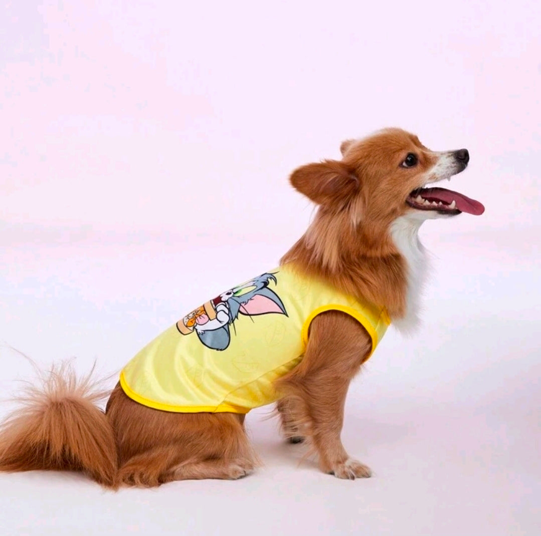Tom and Jerry Dog Tank Top — Funny Cartoon Pet Shirt Size XL