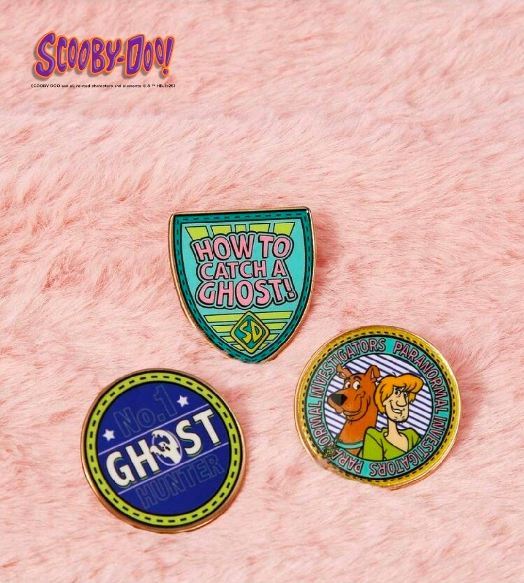 Scooby-Doo 3 Piece Metal Pin Set Ghost Hunter Paranormal