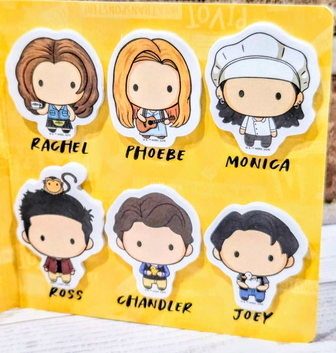 Friends TV Show Sticky Note Set Characters Ross Rachel Monica Chandler Joey Phoebe Door Frame Licensed Kawaii Stationery
