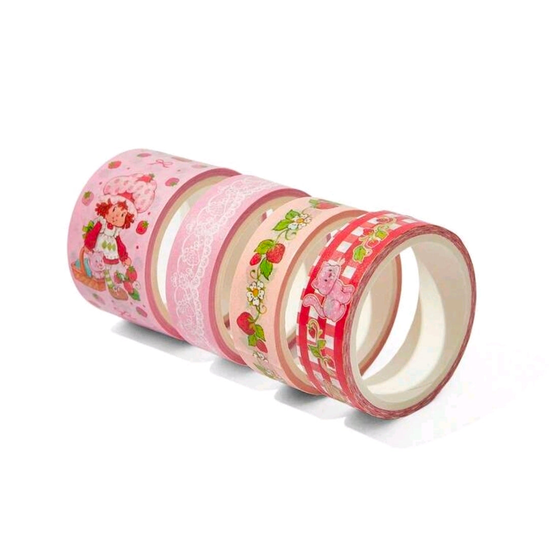 4 Rolls Strawberry Shortcake Washi Tape Set Licensed 5m Each Berry Cute