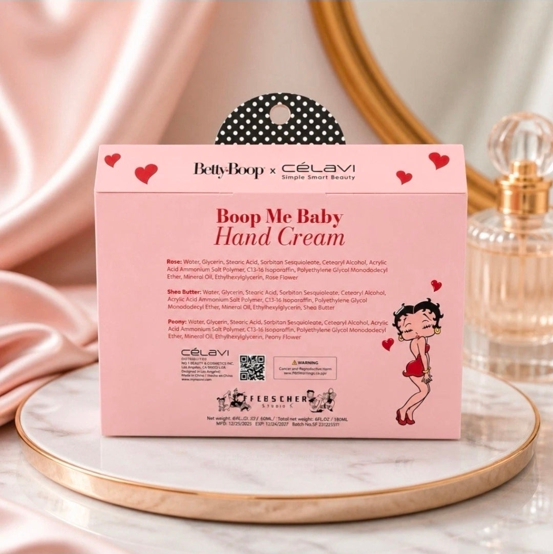 Betty Boop Celavi Boop Me Baby 3-Piece Nourishing Hand Cream Set