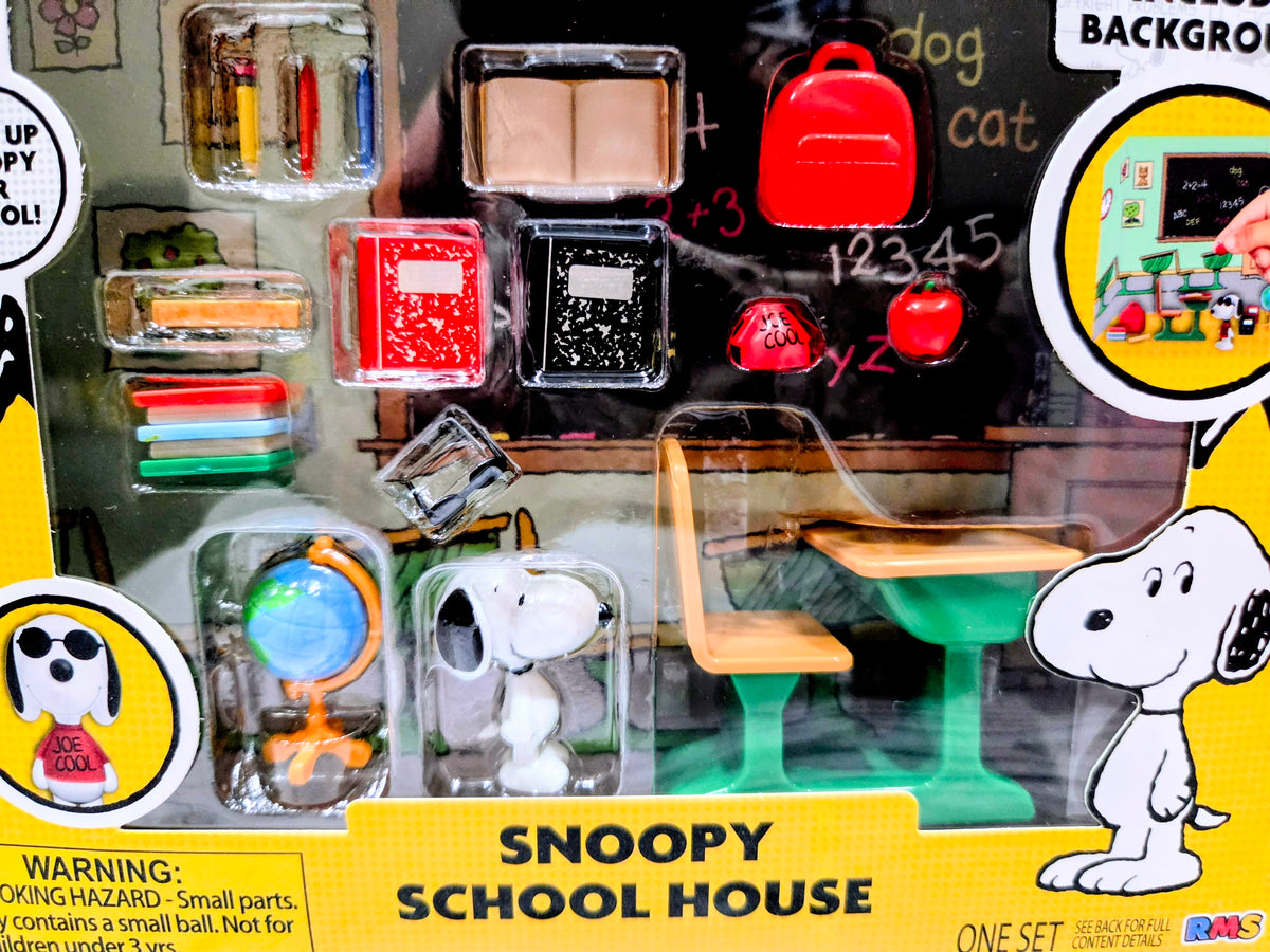 Peanuts Teeny Tinies Snoopy School House Mini Playset Joe Cool 15pc