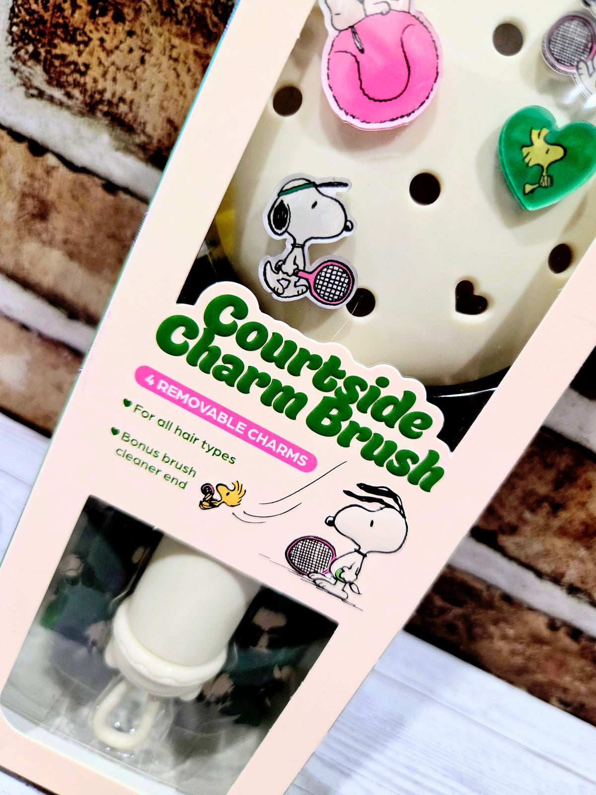 "Love All, Glow All" Snoopy Tennis Charm Brush & Hydrogel Eye Patches Gift Set
