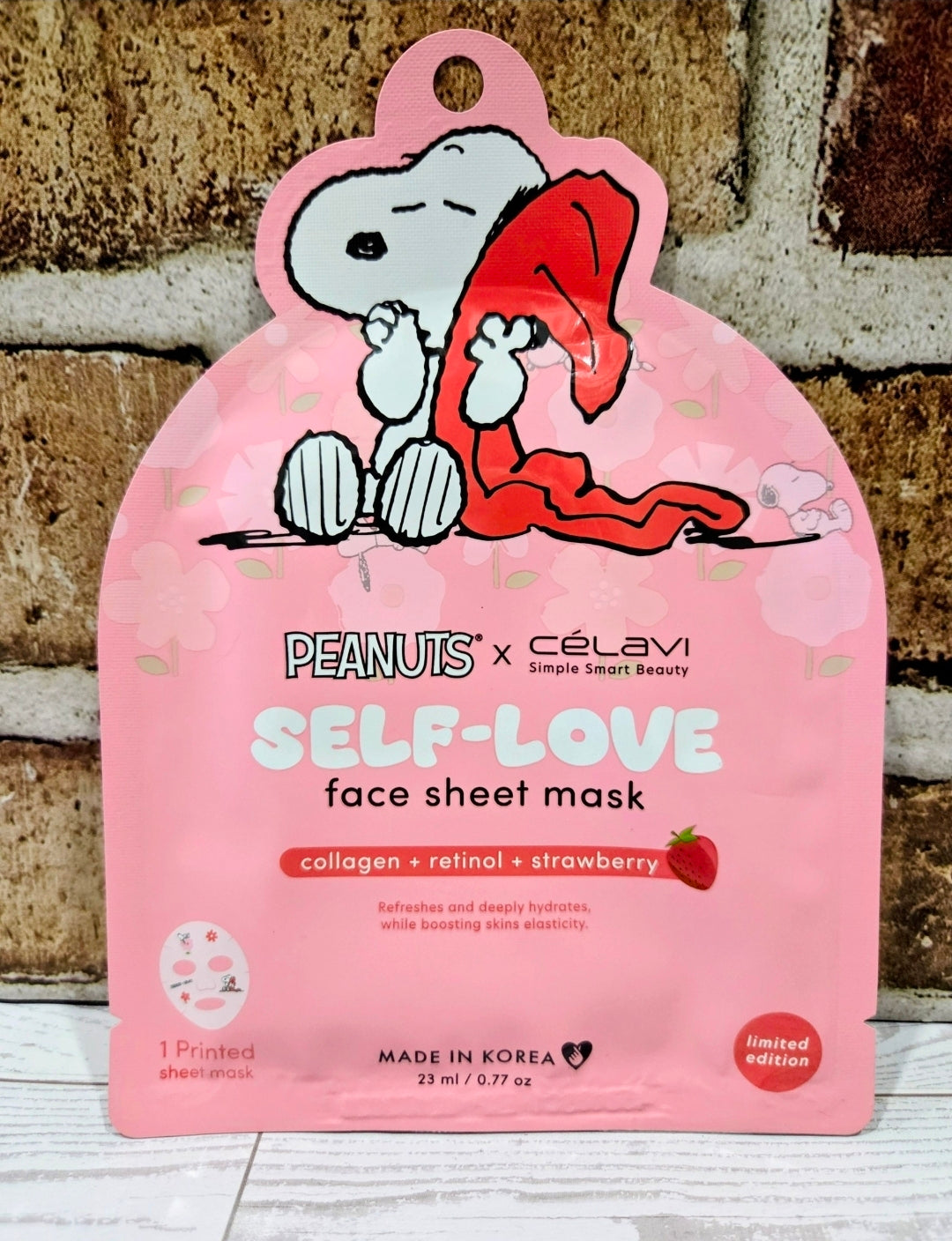 Peanuts x Célavi Snoopy Face Sheet Mask Choose Variant Self Love Collagen Berry Glow
