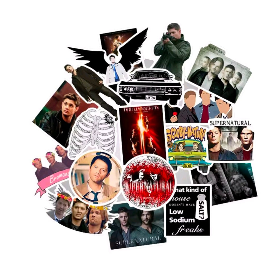 Supernatural TV Show 50pc Vinyl Sticker Pack Dean Sam Impala Castiel Logos