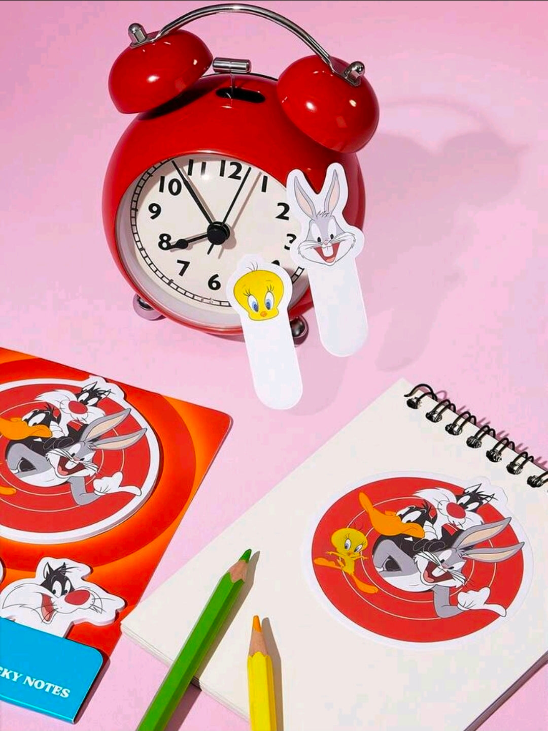 Sticky note pad set with orange cover and character sticky note sheets