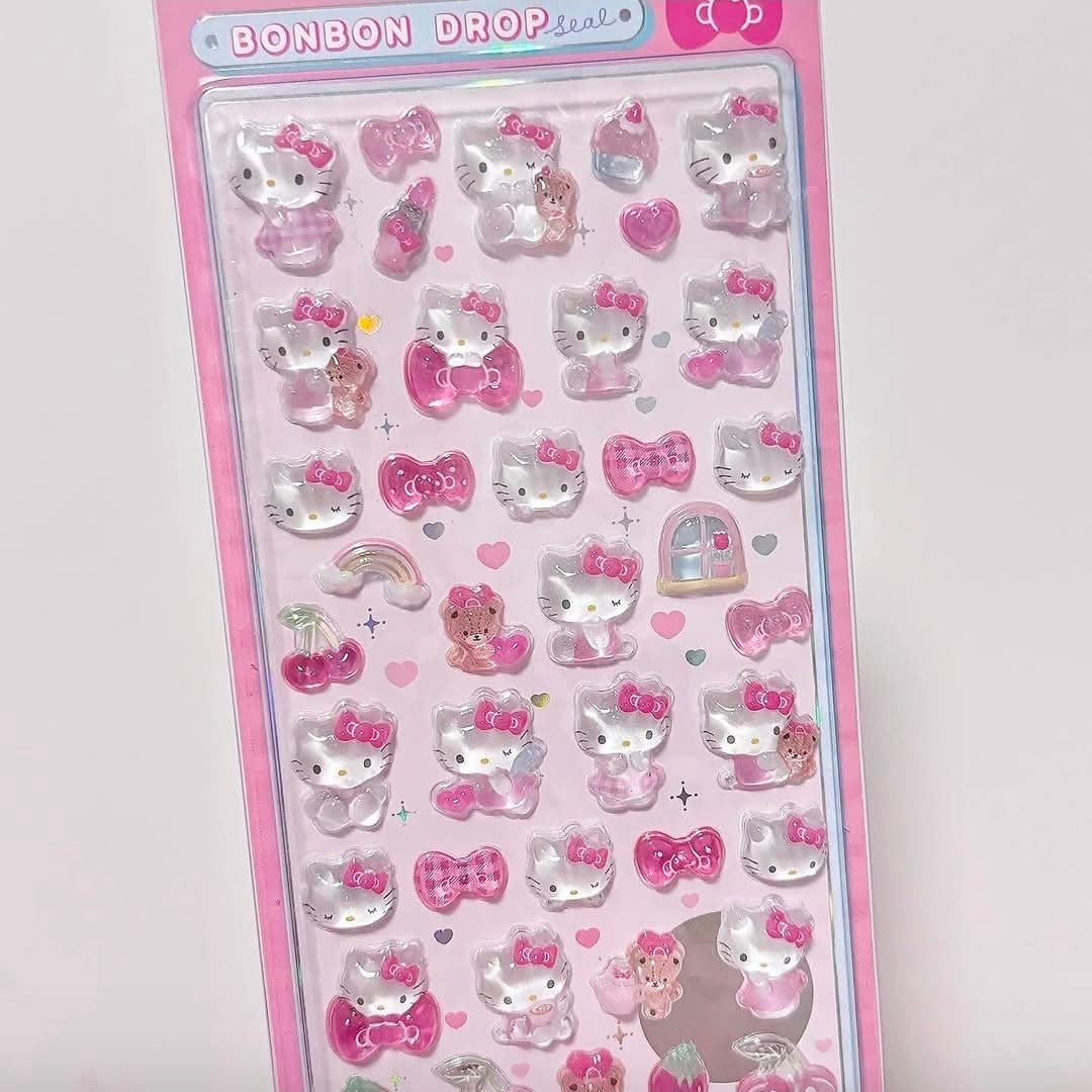 Sanrio Bonbon Drop Seal Sticker Sheets Puffy Resin Acrylic