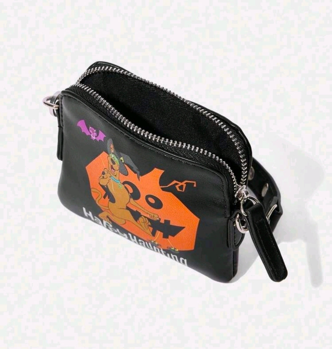Scooby Doo Happy Haunting Black Clutch Purse Crossbody Bag Chain Strap