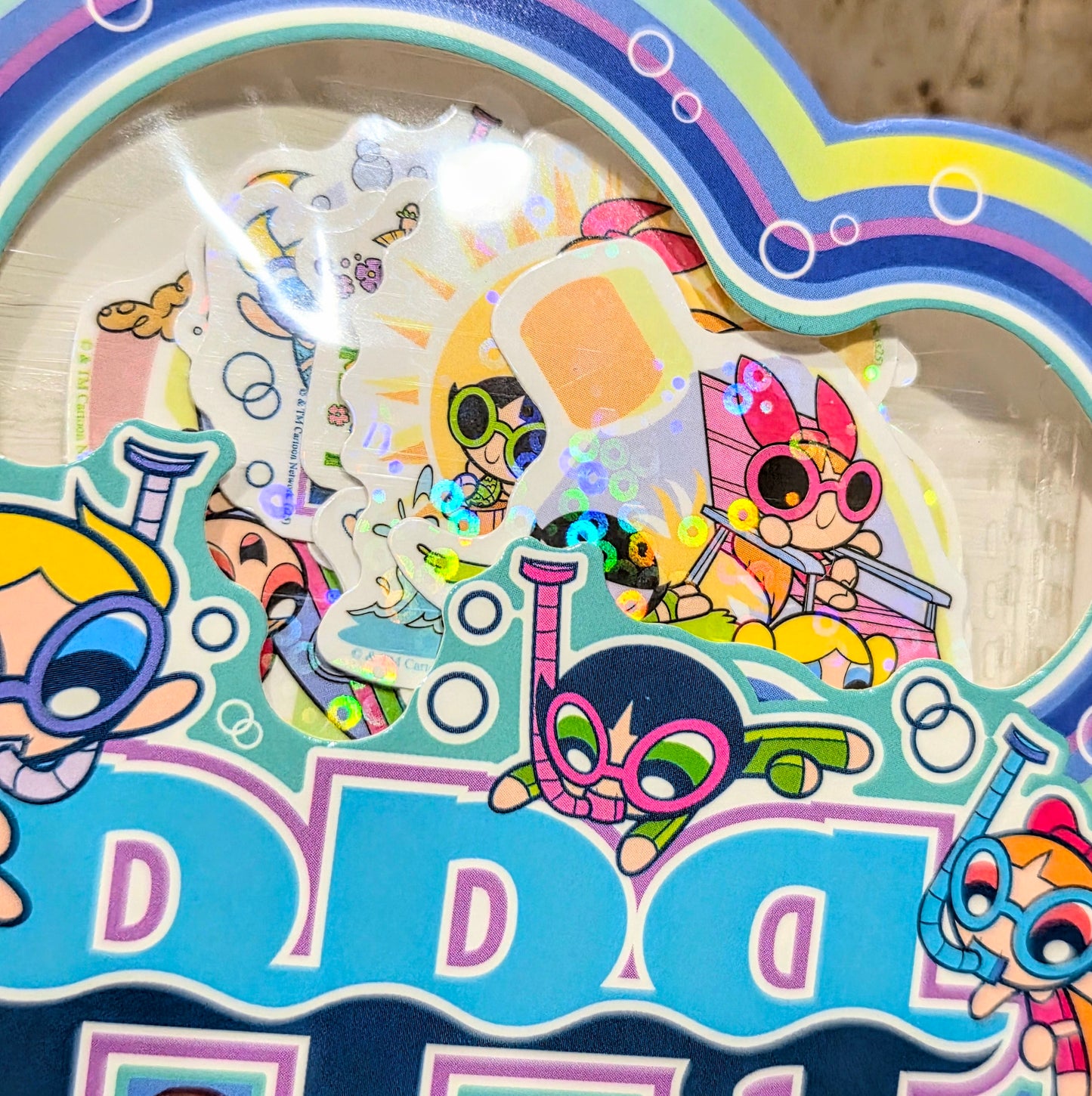 Powerpuff Girls Holographic Flake Sticker Set 20pc Summer Beach Licensed CN Cartoon Network PPG Blossom Bubbles Buttercup