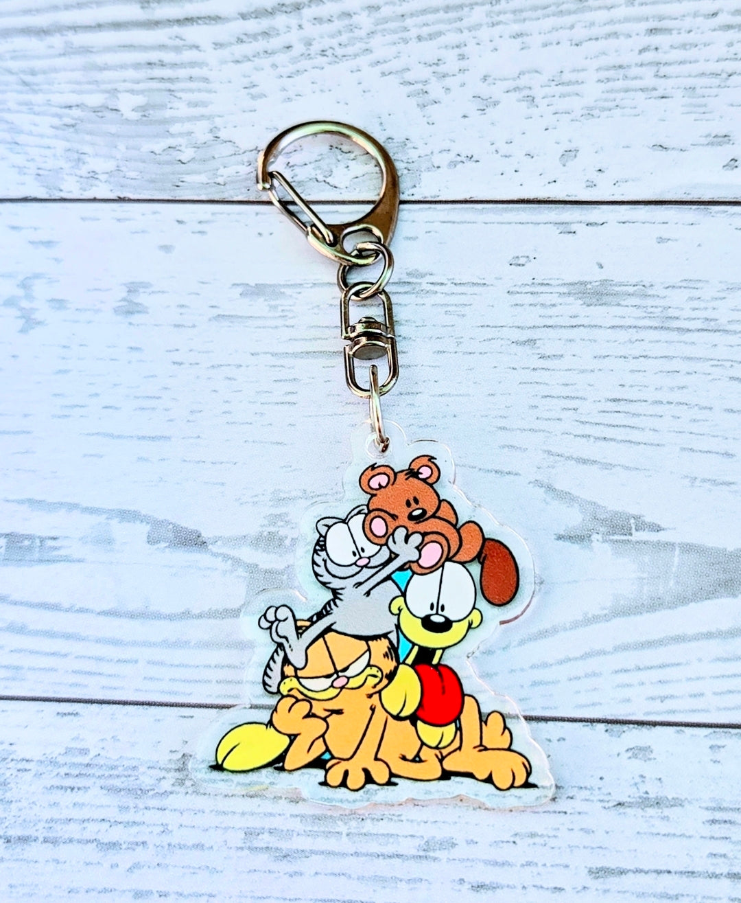 Garfield 2pc Acrylic Keychain Set Friends Odie Nermal & Lasagna Cat