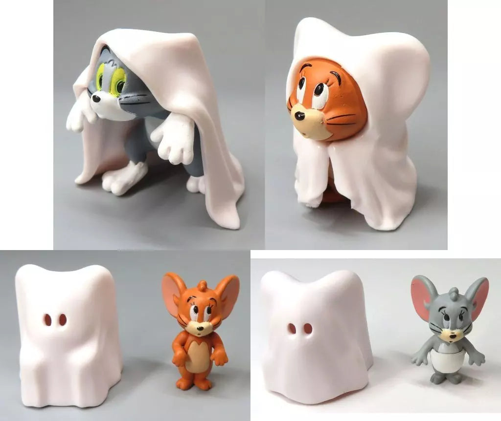 Four ghost-sheet character figures: cat, tiger, mouse, and gray animal