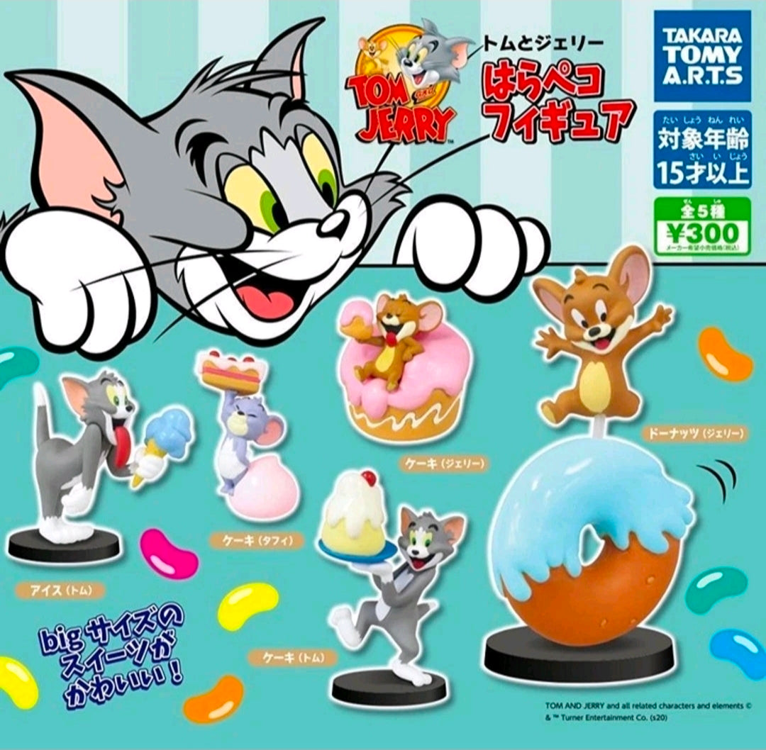 Tom and Jerry mini figure set with food accessories on round display bases