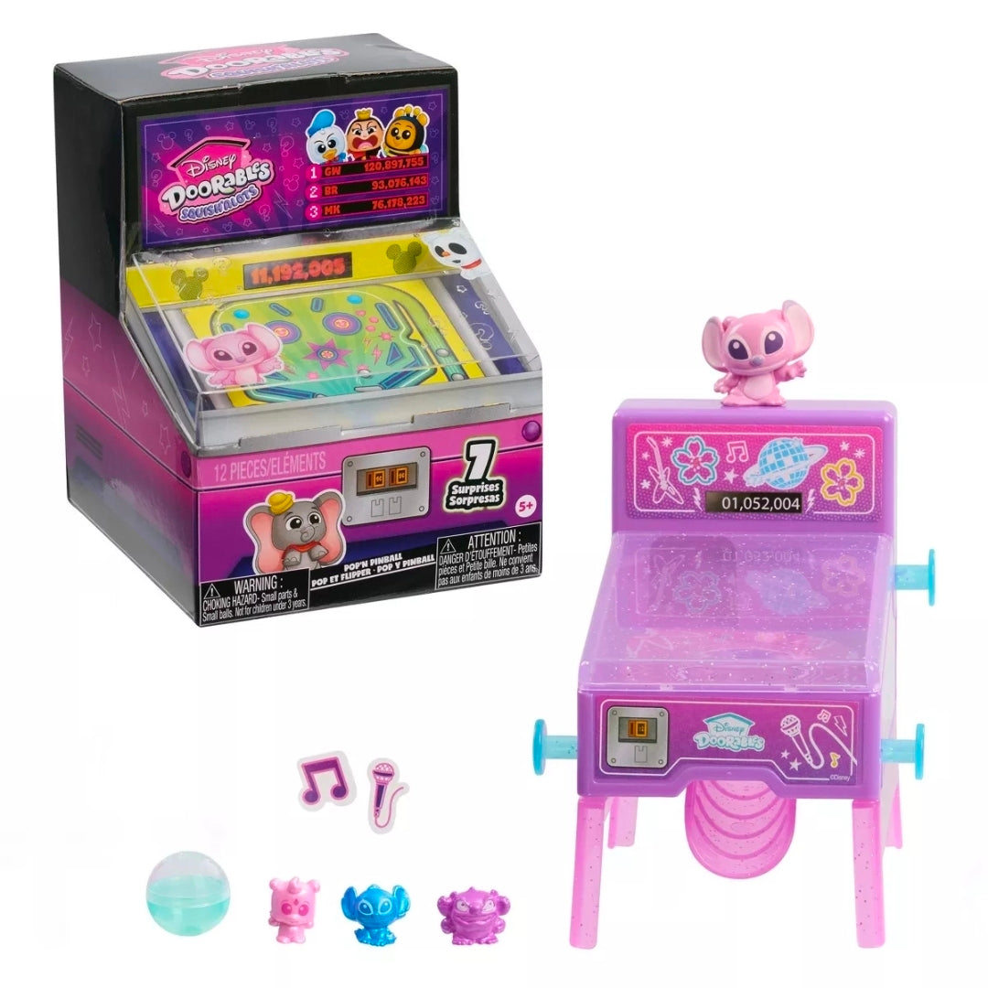 Purple Pop N' Pinball playset with pink character figure and small balls/accessories