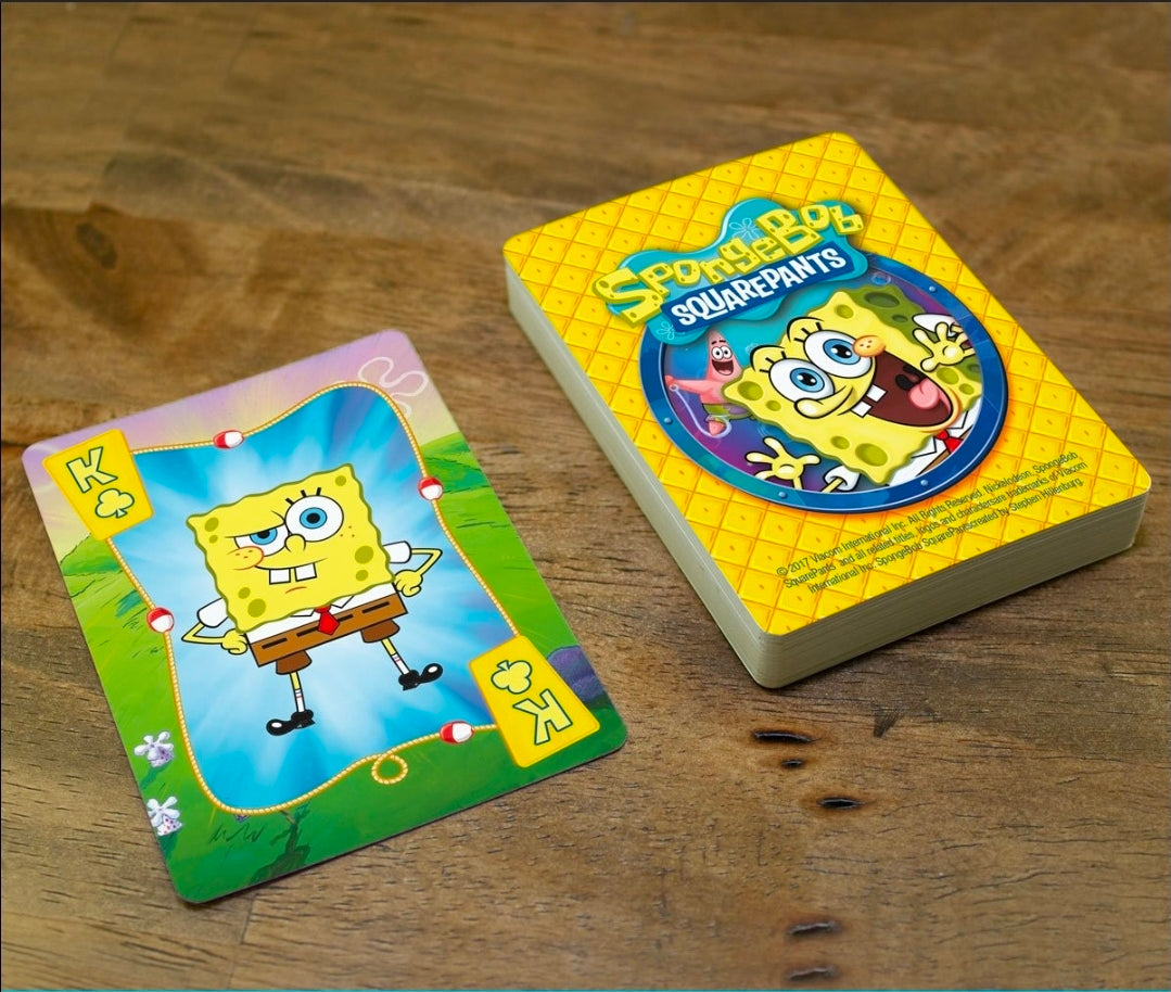 SpongeBob SquarePants playing cards deck with one green-bordered face card