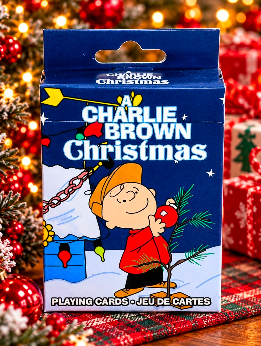 Aquarius Peanuts Charlie Brown Christmas Playing Cards Blue Poker Size