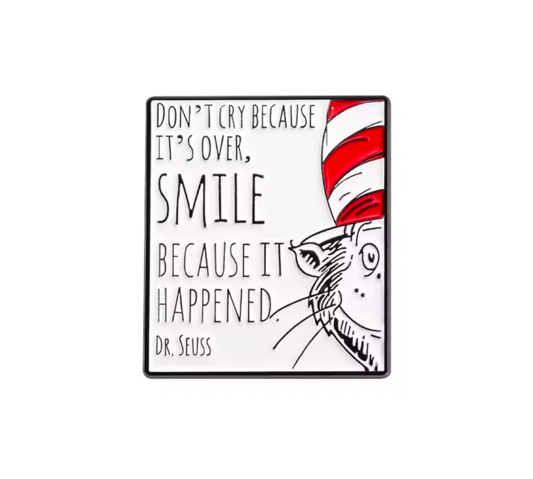Dr Seuss Cat in the Hat Quote Enamel Pin Set of 3 NEW