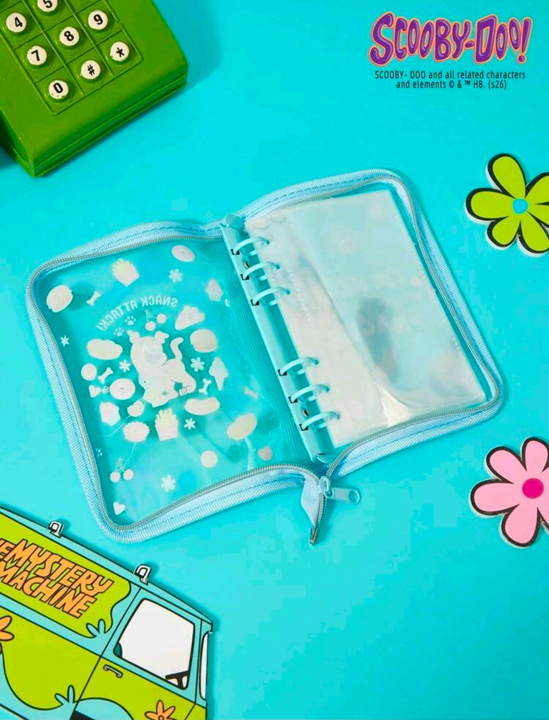 Scooby-Doo A7 Transparent Zipper Binder 6 Ring Sticker Photo Album Snack Attack
