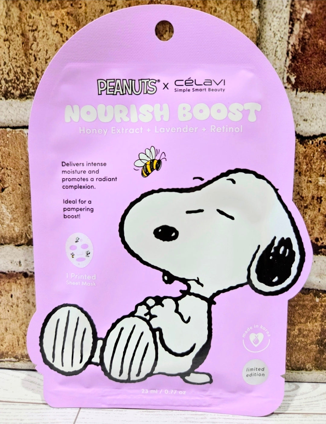 Peanuts x Célavi Snoopy Face Sheet Mask Choose Variant Self Love Collagen Berry Glow