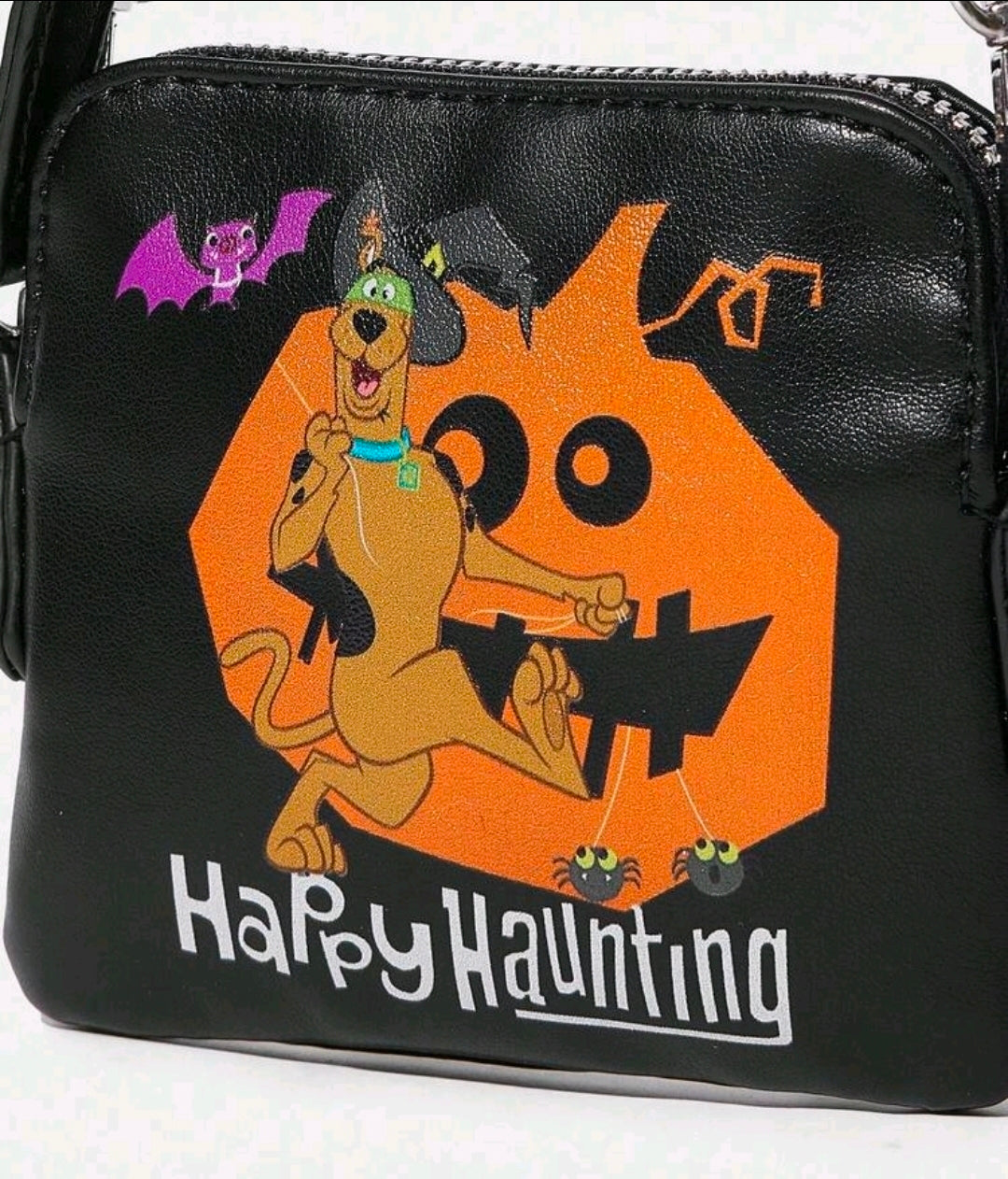 Scooby Doo Happy Haunting Black Clutch Purse Crossbody Bag Chain Strap